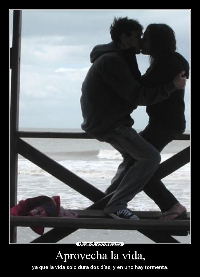 Aprovecha la vida, - ya que la vida solo dura dos días, y en uno hay tormenta.