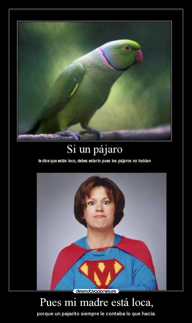 Pues mi madre está loca, -