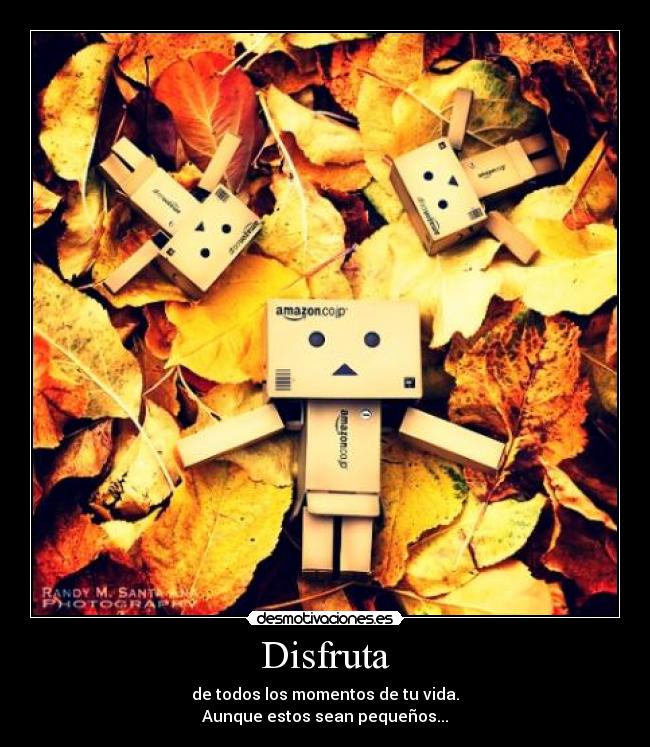 Disfruta - de todos los momentos de tu vida.
Aunque estos sean pequeños...