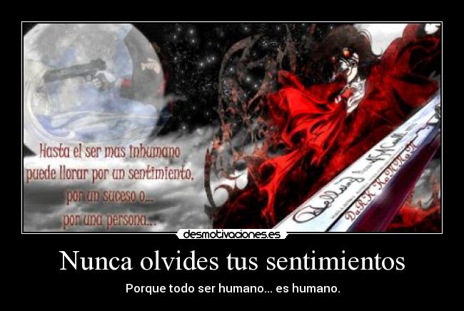Nunca olvides tus sentimientos - Porque todo ser humano... es humano.