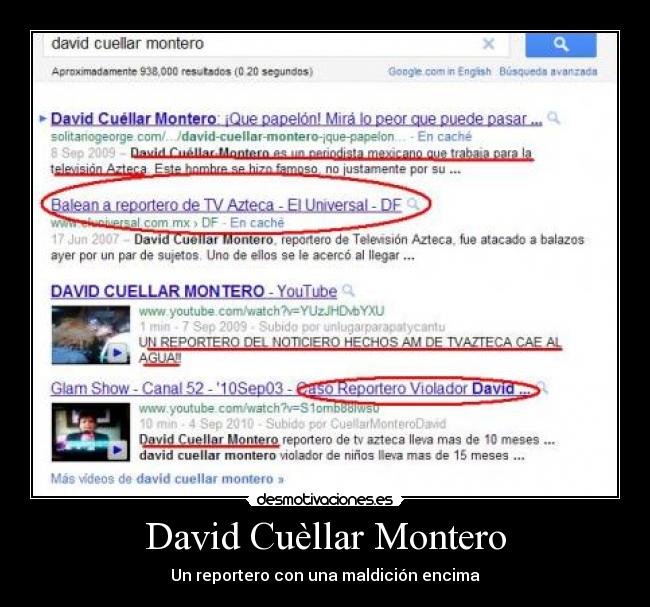 David Cuèllar Montero - Un reportero con una maldición encima