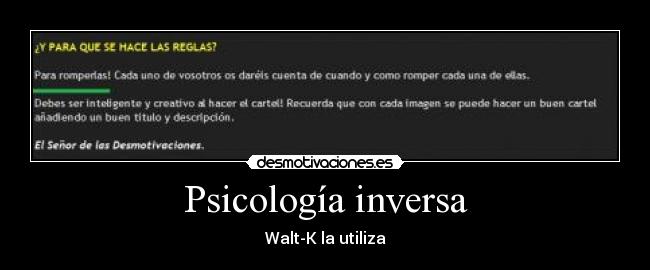 Psicología inversa - 