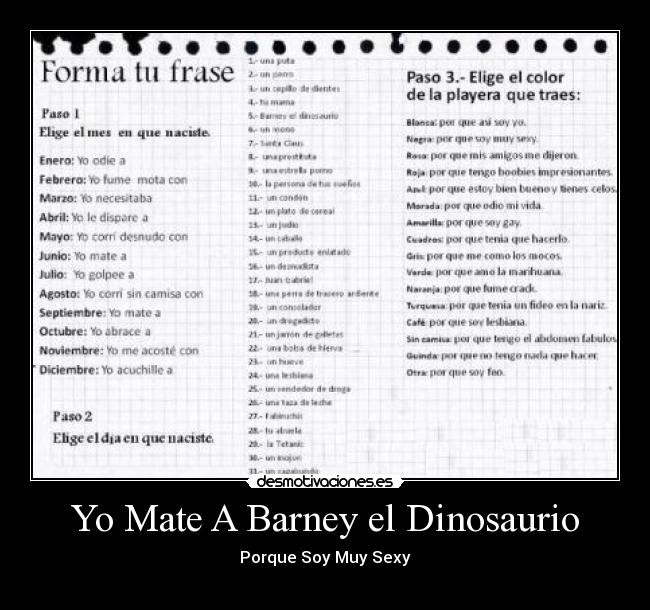 Yo Mate A Barney el Dinosaurio - 