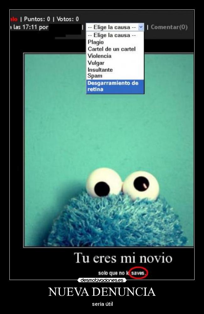 carteles nueva denuncia seria util acv saves desgarramiento retina desmotivaciones