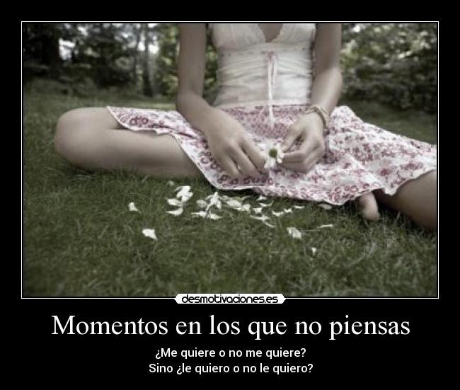 Momentos en los que no piensas - ¿Me quiere o no me quiere?
Sino ¿le quiero o no le quiero?