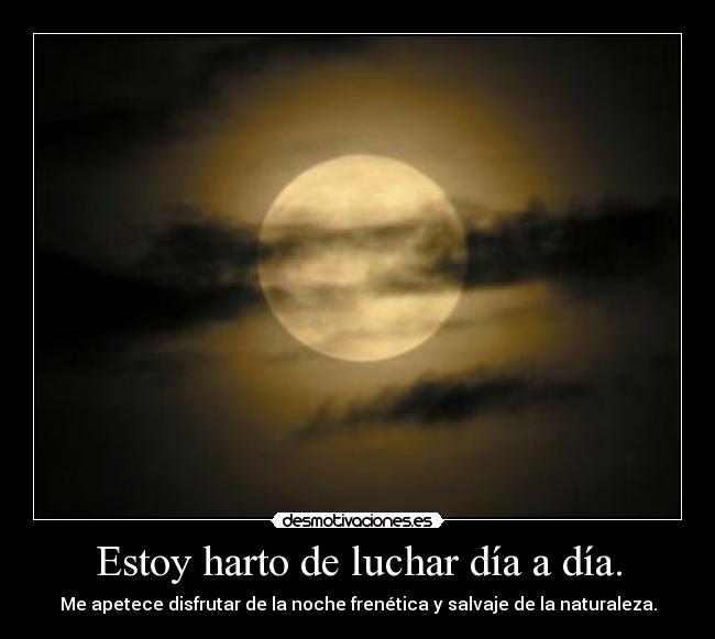 Estoy harto de luchar día a día. -