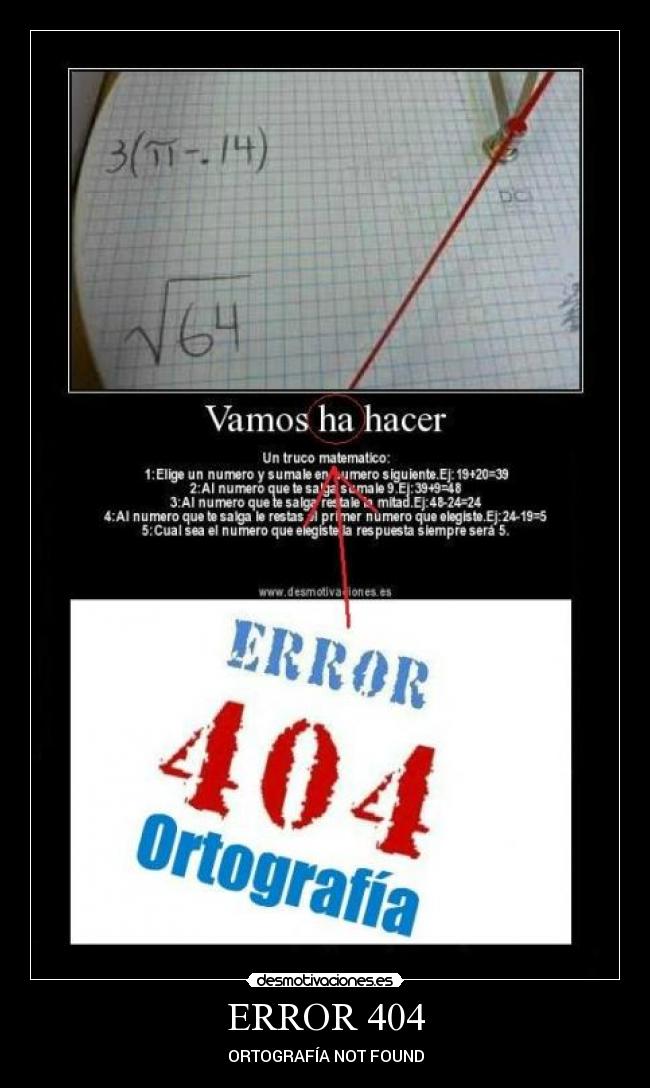 carteles error 404 ortografia desmotivaciones