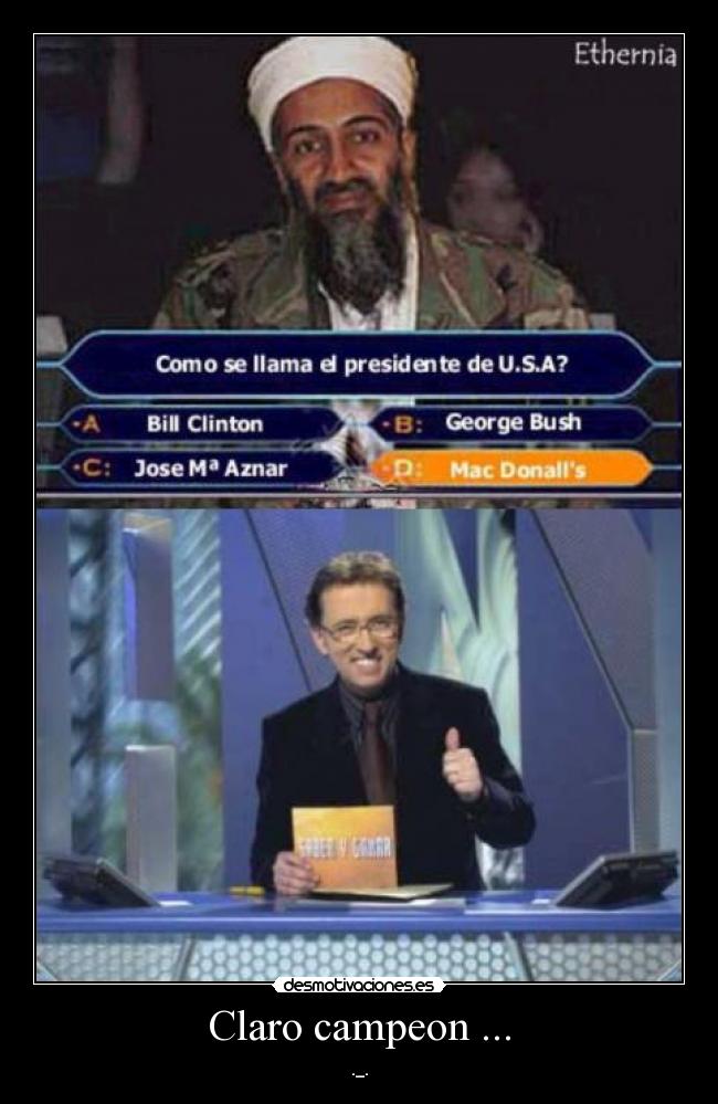 Claro campeon ... - ._.