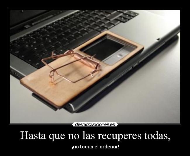 Hasta que no las recuperes todas, -