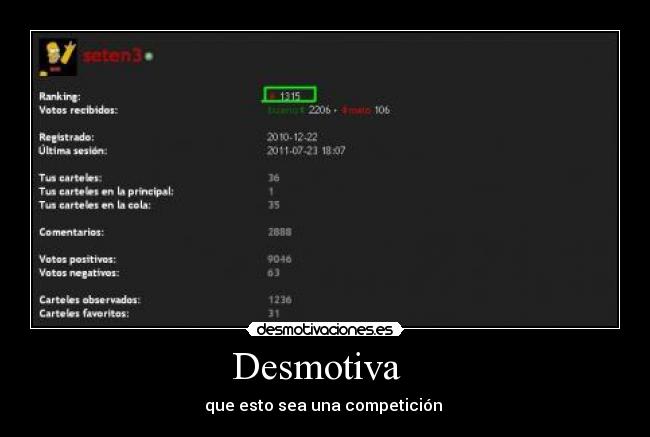 Desmotiva - que esto sea una competición