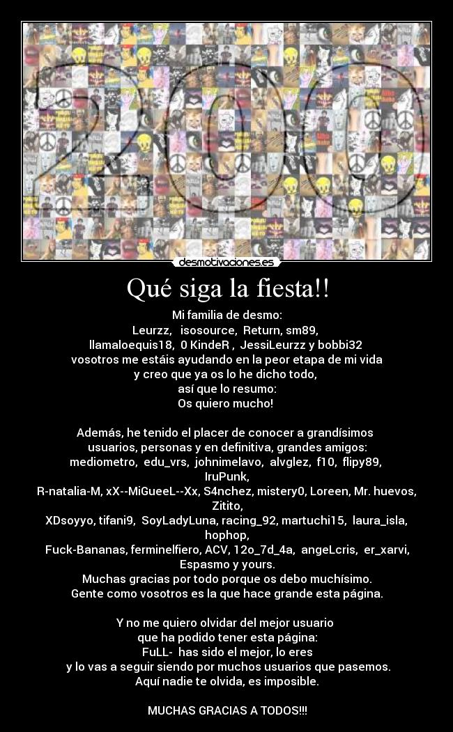 carteles fiesta que siga fiesta desmotivaciones