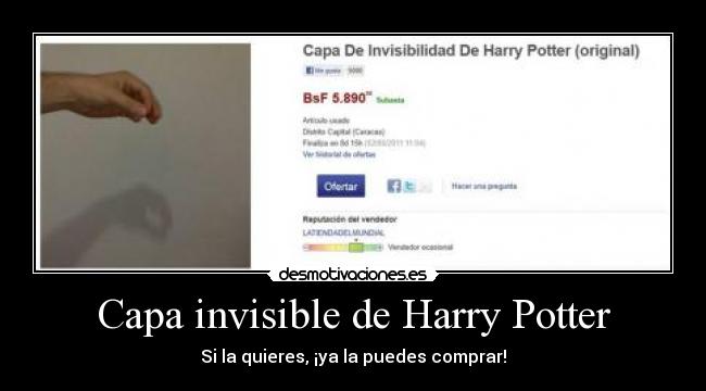 Capa invisible de Harry Potter - Si la quieres, ¡ya la puedes comprar!