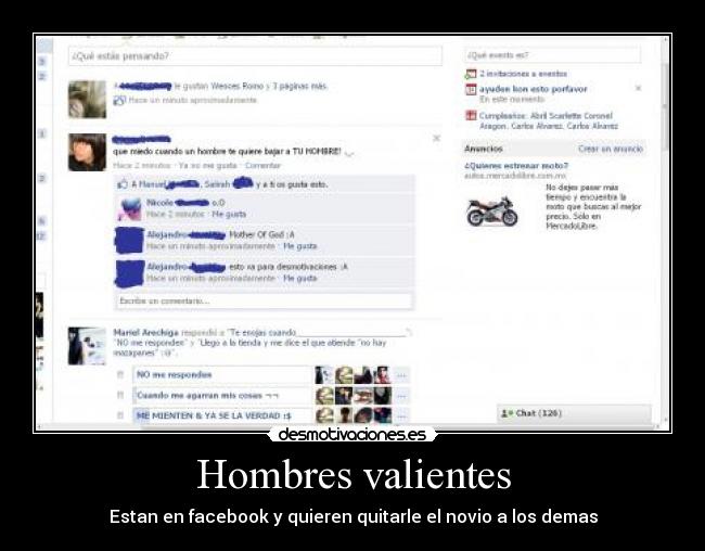 Hombres valientes - Estan en facebook y quieren quitarle el novio a los demas