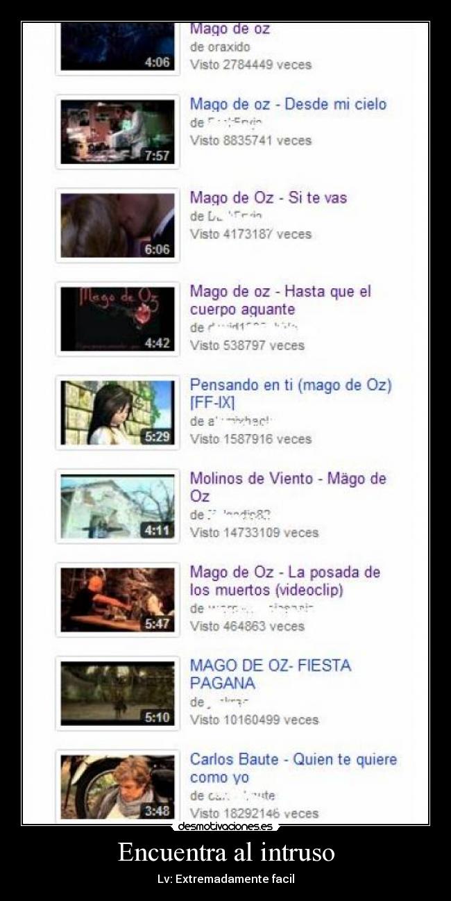 Encuentra al intruso - Lv: Extremadamente facil