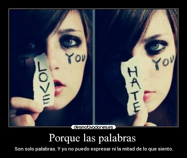 carteles amor odio palabras expresion desmotivaciones