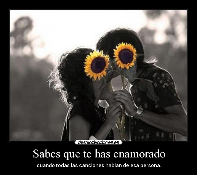 Sabes que te has enamorado -