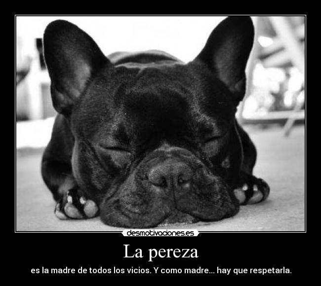 La pereza - es la madre de todos los vicios. Y como madre... hay que respetarla.