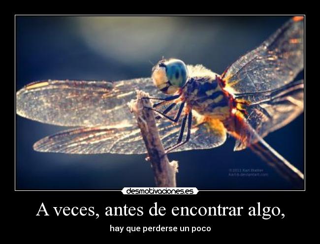A veces, antes de encontrar algo, - 
