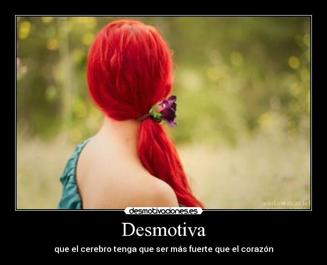 Desmotiva - que el cerebro tenga que ser más fuerte que el corazón