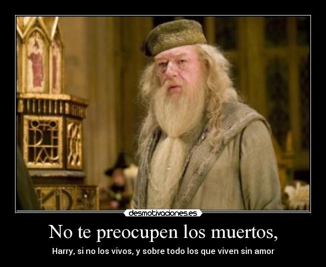 No te preocupen los muertos, - Harry, si no los vivos, y sobre todo los que viven sin amor