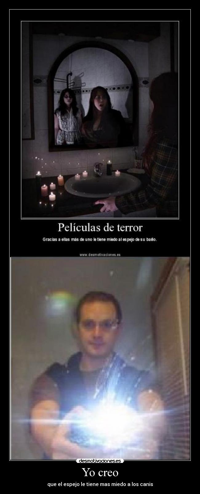 Yo creo - que el espejo le tiene mas miedo a los canis