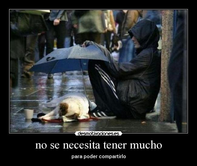 no se necesita tener mucho - 