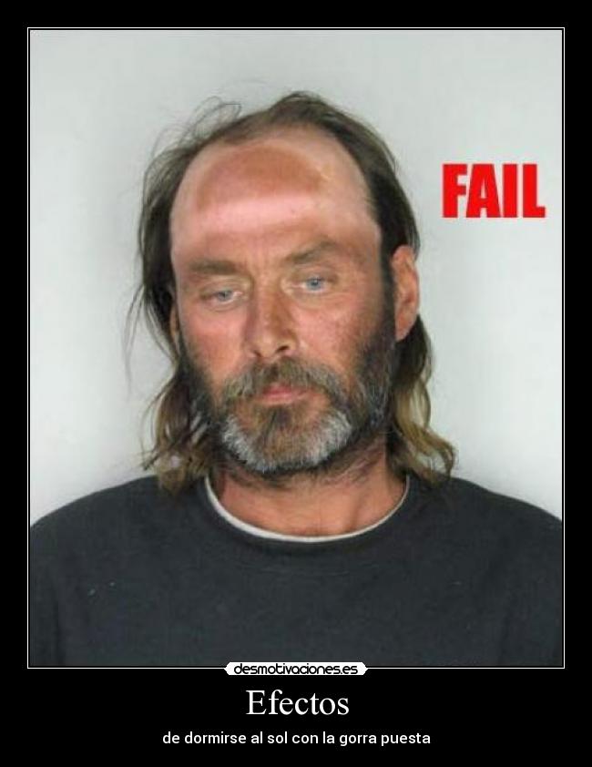 carteles efectos dormirse sol con gorra puesta desmotivaciones