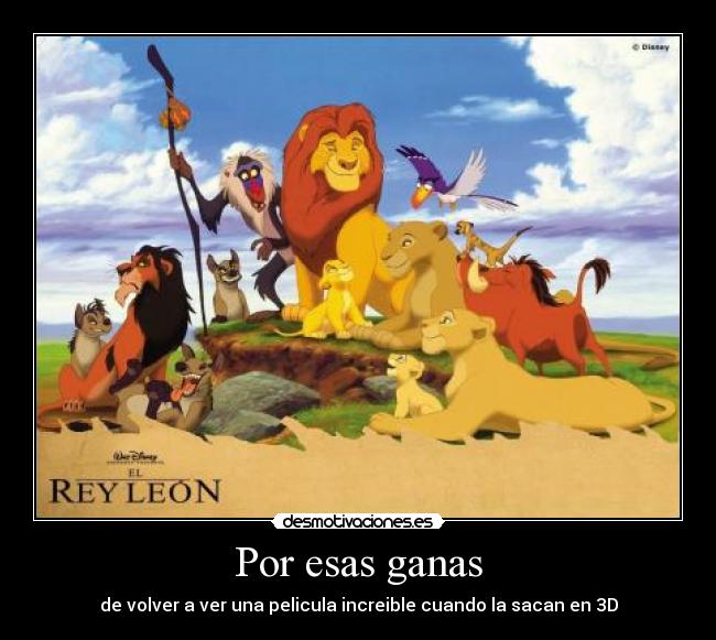 Por esas ganas - de volver a ver una pelicula increible cuando la sacan en 3D