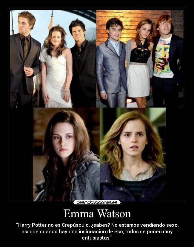 carteles emma watson crepusculo harry potter robert pattinson kristen stewart daniel radcliffe desmotivaciones