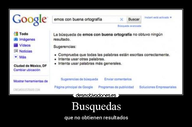 Busquedas - que no obtienen resultados