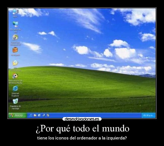 ¿Por qué todo el mundo - tiene los iconos del ordenador a la izquierda?