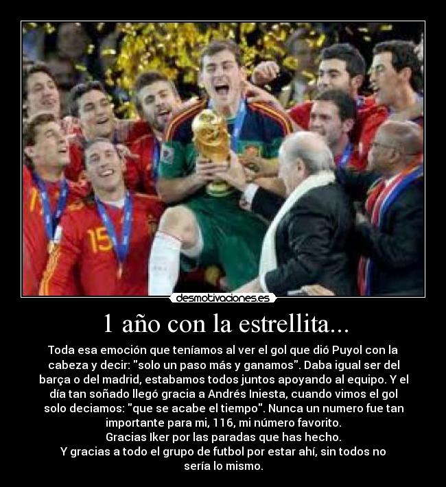 1 año con la estrellita... -