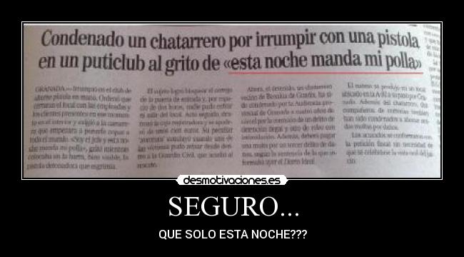 SEGURO... - 