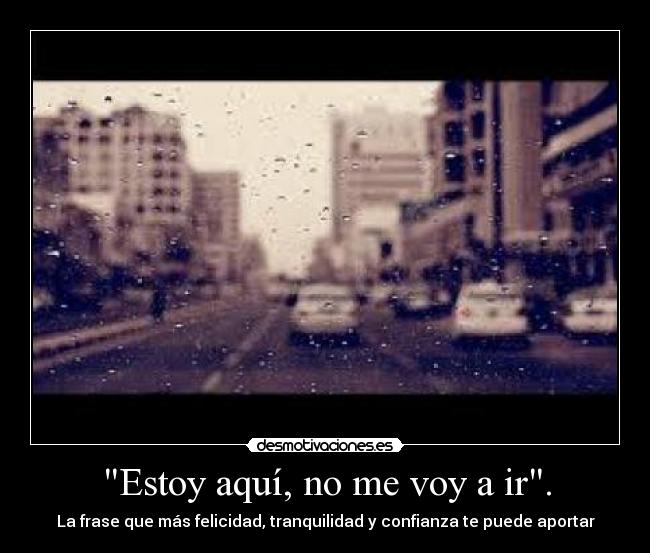 Estoy aquí, no me voy a ir. - 