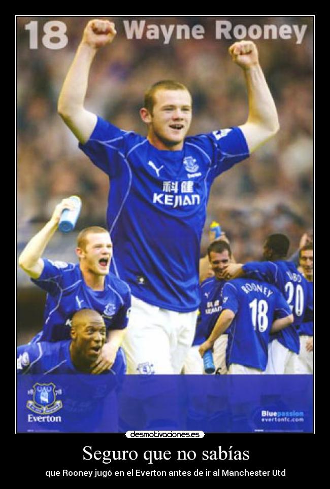 Seguro que no sabías - que Rooney jugó en el Everton antes de ir al Manchester Utd