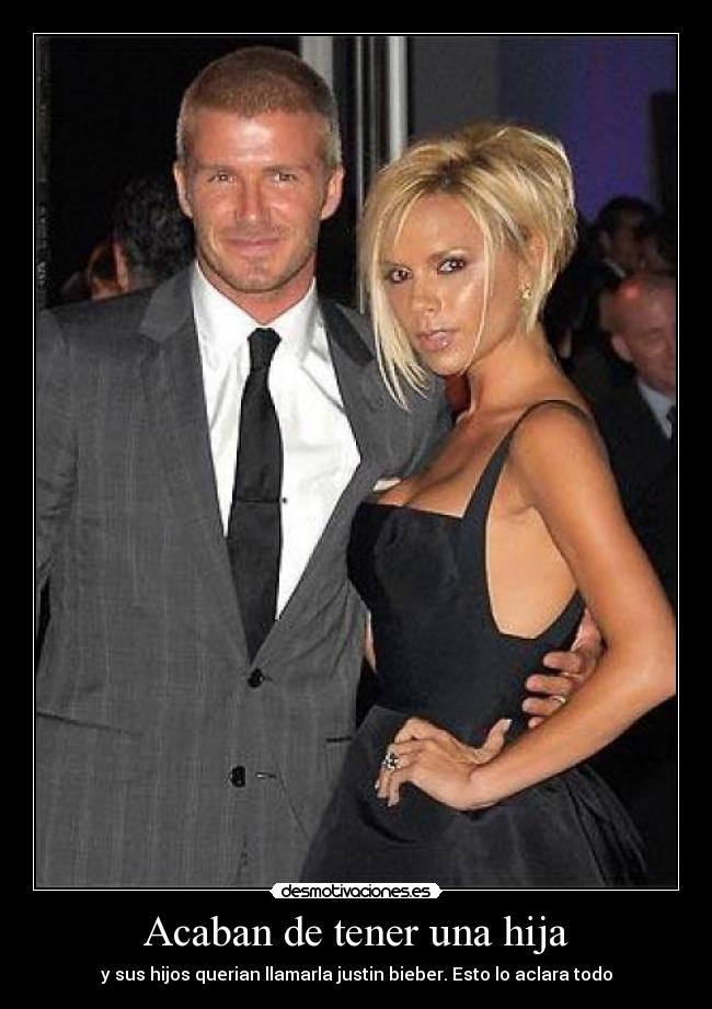 Acaban de tener una hija - y sus hijos querian llamarla justin bieber. Esto lo aclara todo