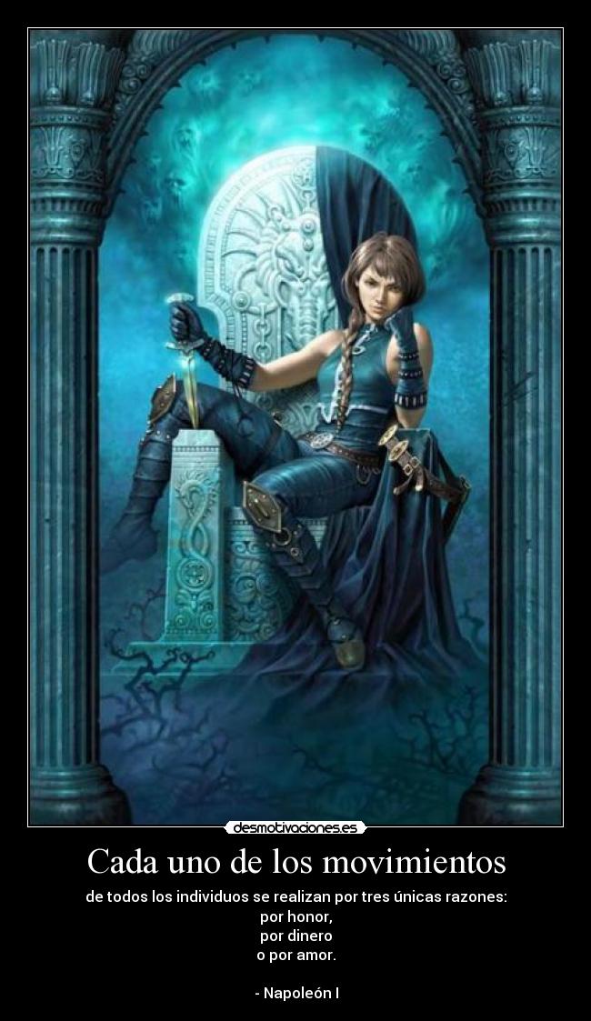 Cada uno de los movimientos -