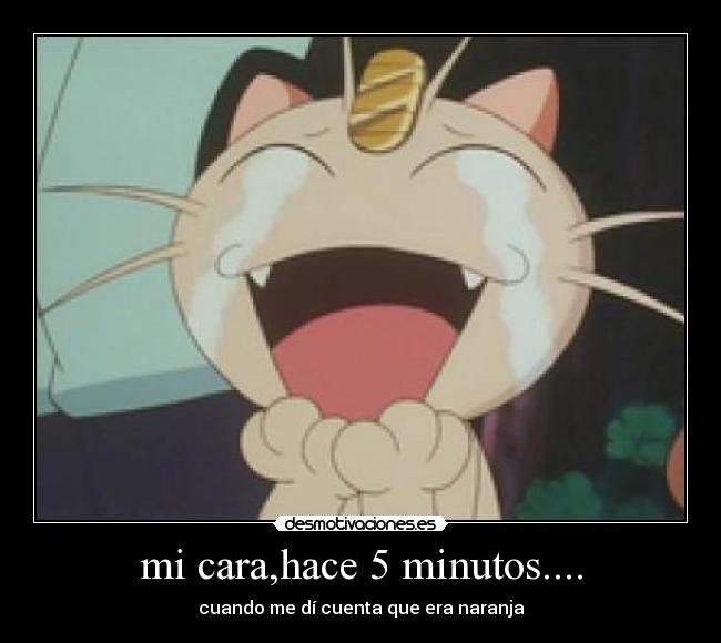 mi cara,hace 5 minutos.... - cuando me dí cuenta que era naranja