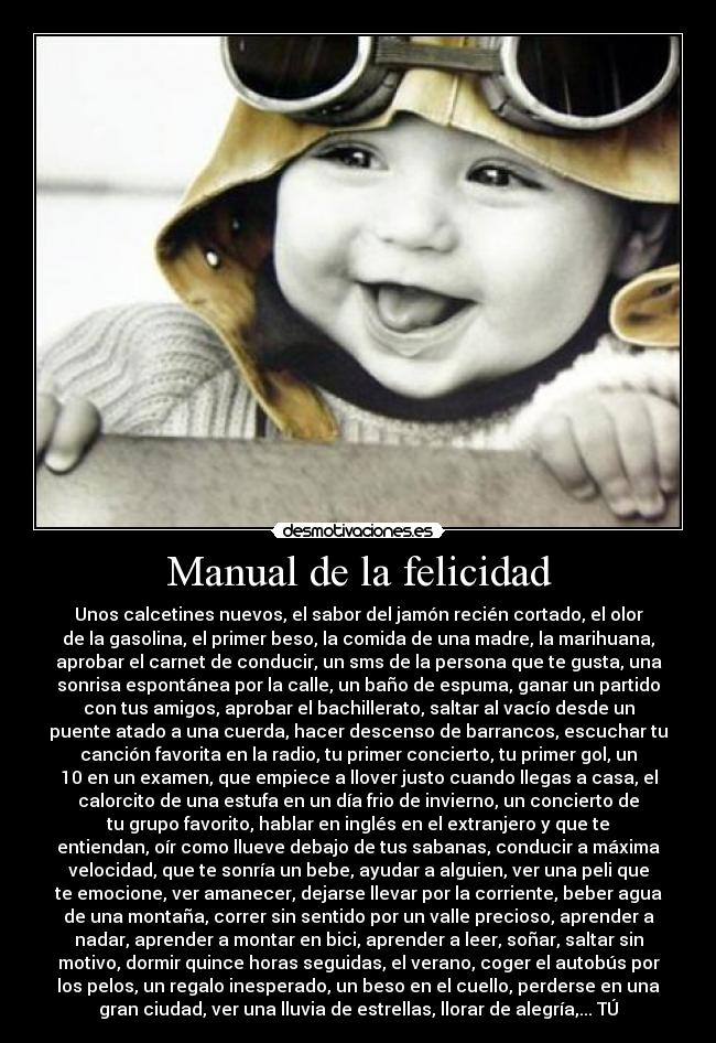 carteles felicidad manual felicidad bebe sonreir alegria desmotivaciones