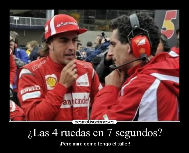 ¿Las 4 ruedas en 7 segundos? - ¡Pero mira como tengo el taller!