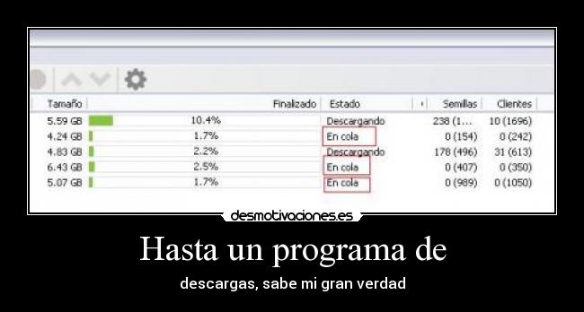 Hasta un programa de -