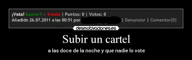 Subir un cartel -