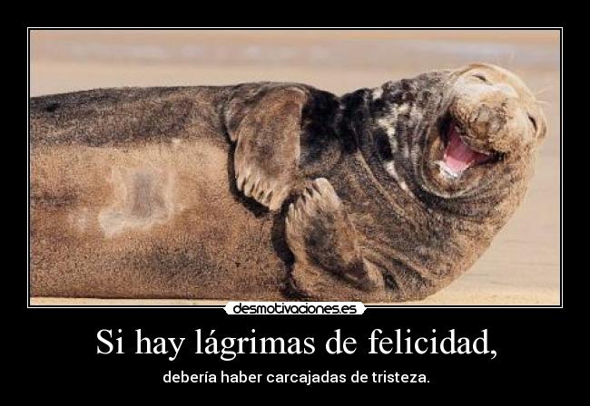 Si hay lágrimas de felicidad, - debería haber carcajadas de tristeza.