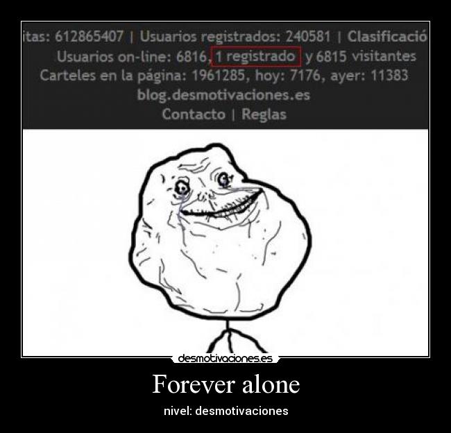 Forever alone - nivel: desmotivaciones