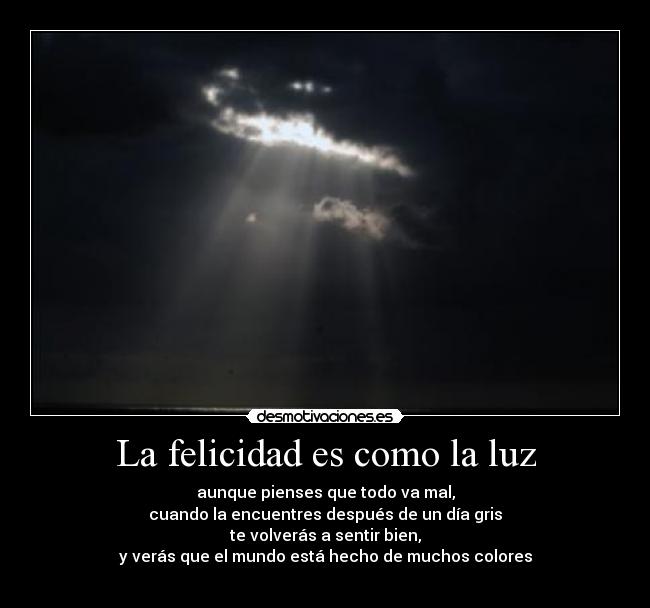 La felicidad es como la luz - 