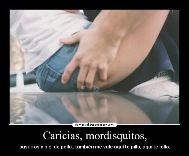 Caricias, mordisquitos, - susurros y piel de pollo.. también me vale aquí te pillo, aqui te follo.