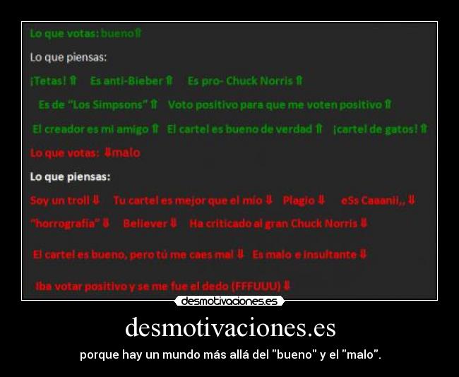 desmotivaciones.es - porque hay un mundo más allá del bueno y el malo.