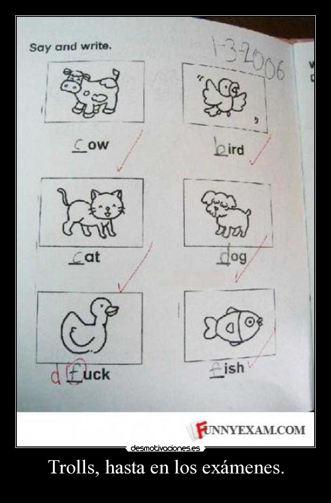 Trolls, hasta en los exámenes. - 