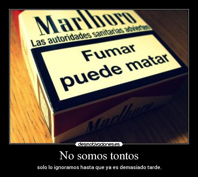 No somos tontos - solo lo ignoramos hasta que ya es demasiado tarde.