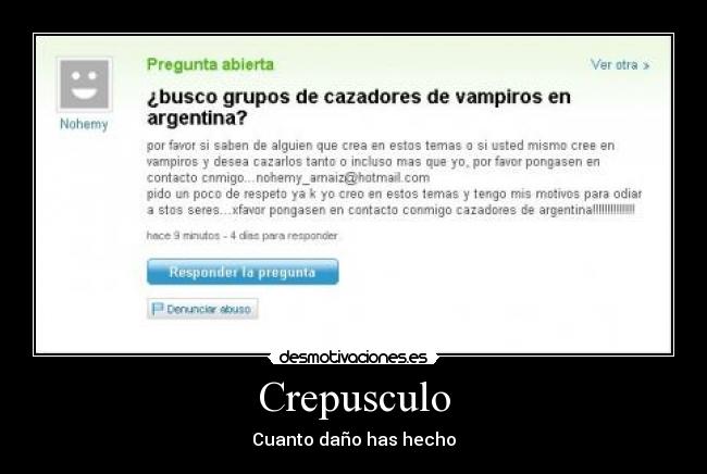 Crepusculo - Cuanto daño has hecho